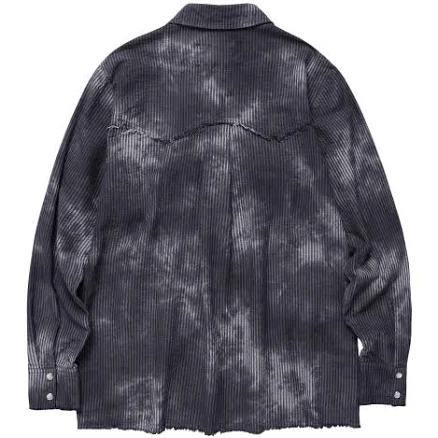 THEVINYLHOUSE RAW WASHED VERTICAL SHIRTS NAVY