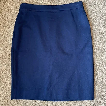 J.crew No.2 Pencil Skirt Womens 4 Petite Navy Flat Front Casual Back