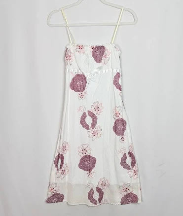 Vintage Y2k 90s Shadow Sz. L Floral Sequin 70s Fairy Babydoll Dress