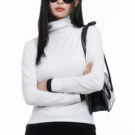 CJ520 Turtleneck Long Sleeve Top
