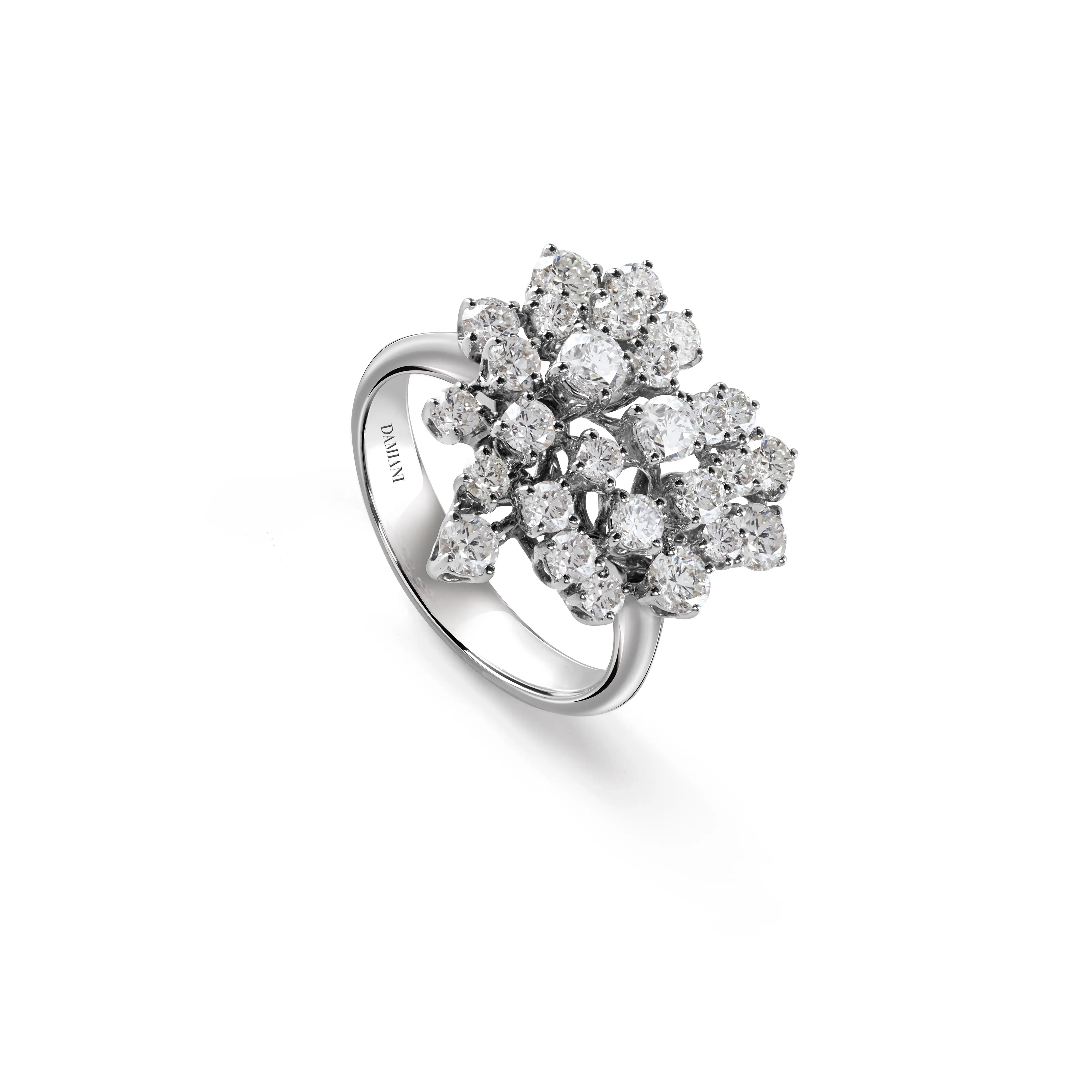White-Gold Cocktail Ring with Diamonds