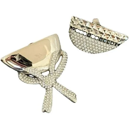 LOUIS VUITTON Silver-Tone Crystal Bionic Earrings