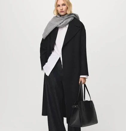 MANGO Women's Belted Manteco Wool Coat