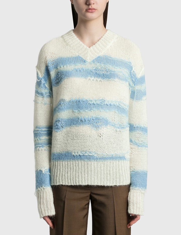 Irregular-stripe Knitted Jumper