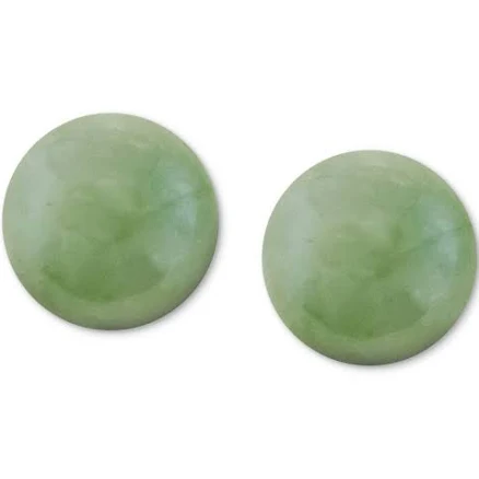 14k Gold Jade Stud Earrings