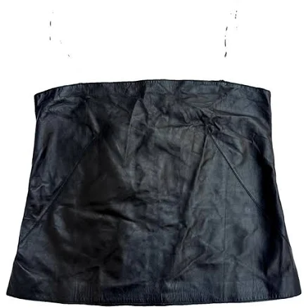 LOUIS VUITTON Black Leather Corset Top Size 42 FR