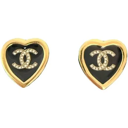 CHANEL CC Heart Earrings