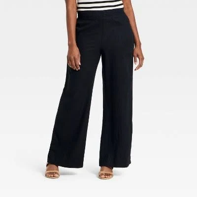 A New Day Women's Linen Wide Leg Pants