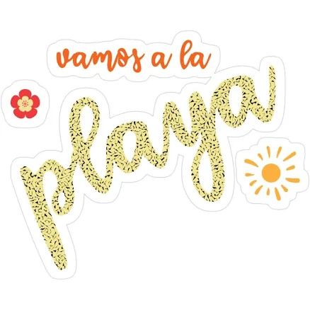 Vamos A La Playa T-Shirt (Let's Go To The Beach) Beach Sticker by Catcrea
