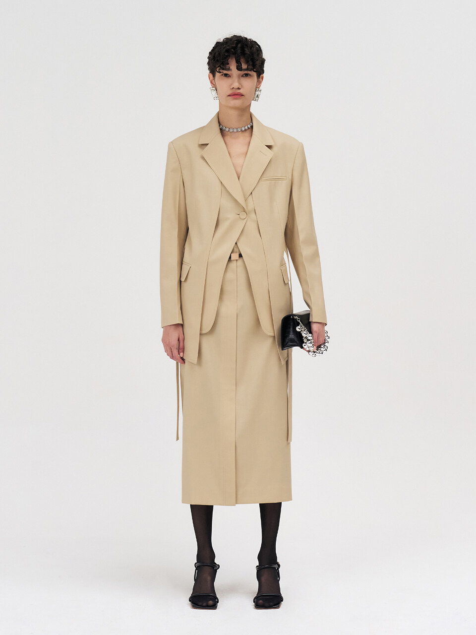 Double-layered Tailored Blazer_Mild Butter