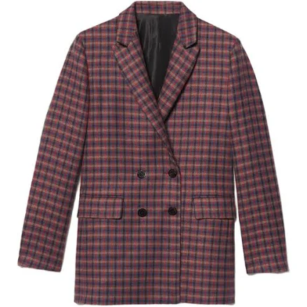 Sandro Women's Checked Double-Breasted Wool-blend Blazer