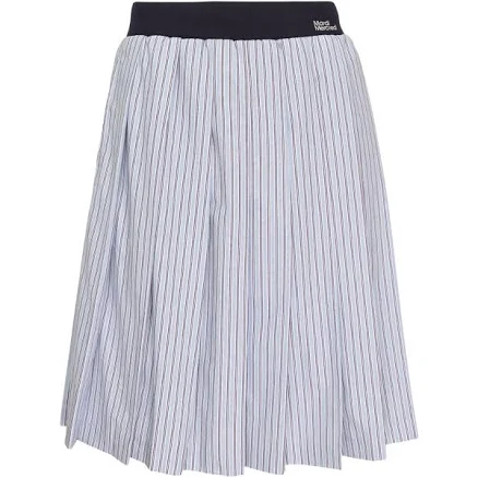 Mardi Mercredi - striped-pattern pleated midi skirt - women - Cotton - One Size - Blue