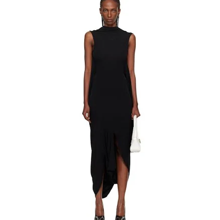 DRAPED JERSEY Sleeveless Open-Back Dress