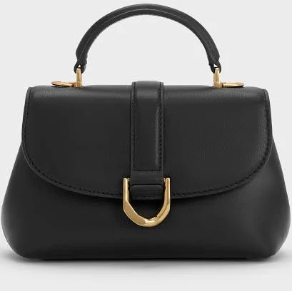 Charles & Keith Gabine Leather Top Handle Bag