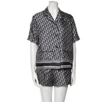 Dior Shorts | Price Firm Dior Chez Moi Oblique Silk Twill Set Of Shorts &Top Size 40 | Color: Blue/Silver | Size: 40eu | Lianay's ClosetDior Shorts | Price Firm Dior Chez Moi Oblique Silk Twill Set Of