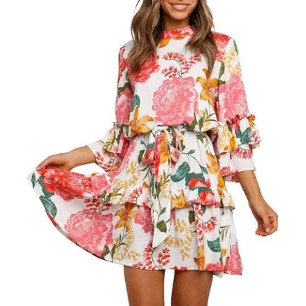 Petal & Pup Peta Floral Tiered Minidress