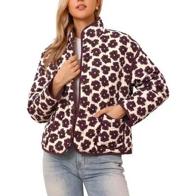 Inspire CHIC Women's Trendy Floral Long Sleeve Button Jacket