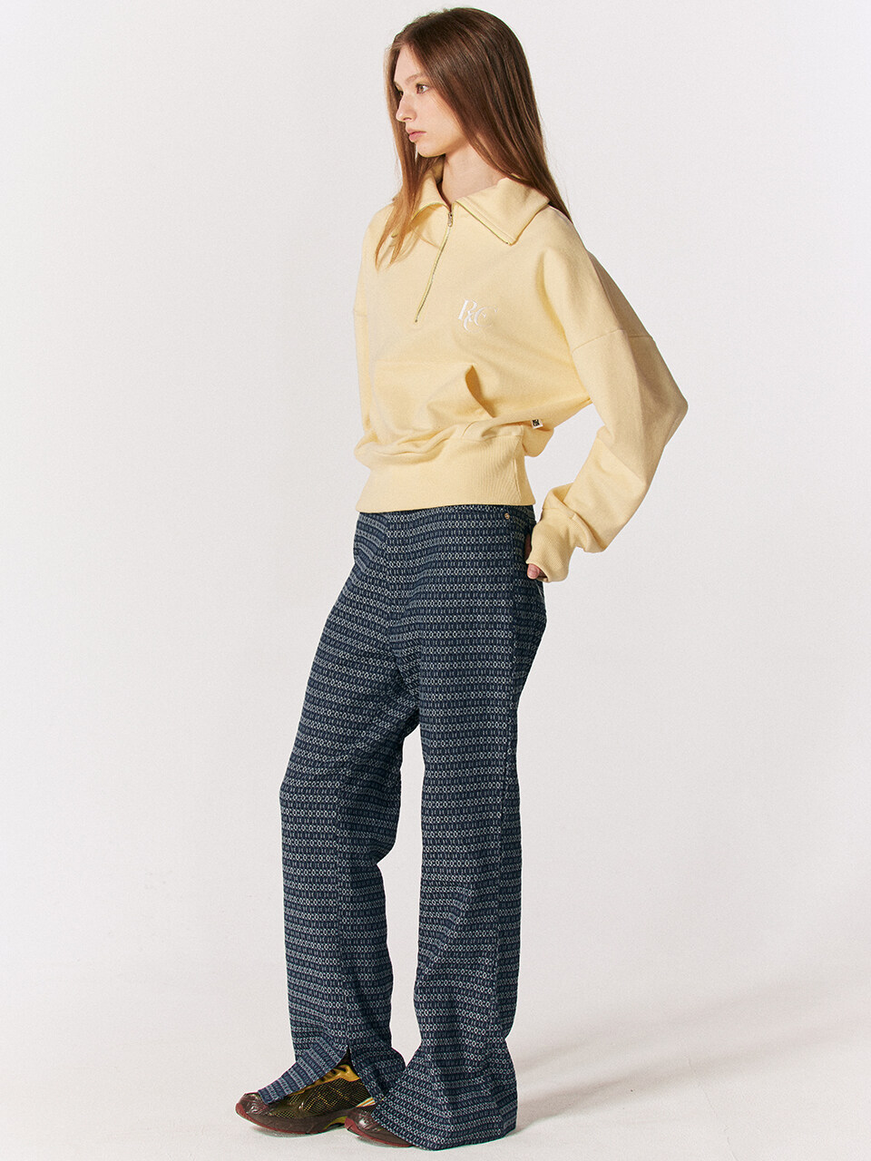 RCC Half Zip-up Sweatshirt _ Light Yellow