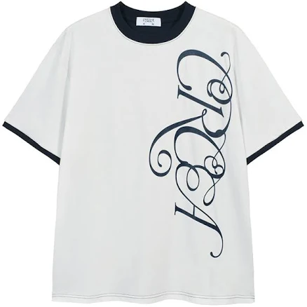 PATCHWORK Color-Block Script Print Tee