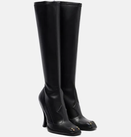 Etro, Studded leather knee-high boots, Women, Black, US 8, Boots
