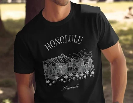 Honolulu Skyline Graphic T-Shirt
