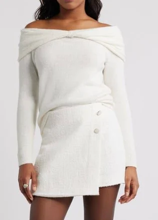 Open Edit Twisted Collar Sweater