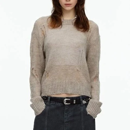 fallett Grunge sheer knit beige