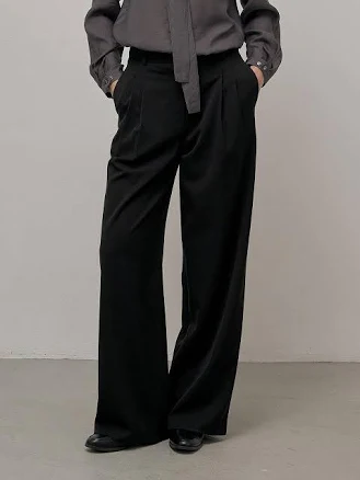 W Concept Wide Two-tuck Trousers