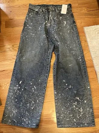 Sugarhill Tokyo Molded Denim Trousers Wide Cut Indigo Size 32 ¥70400