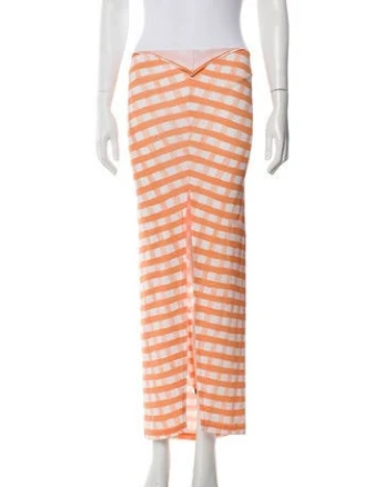 Jacquemus Plaid Print Midi Length Skirt in Orange, Women's L