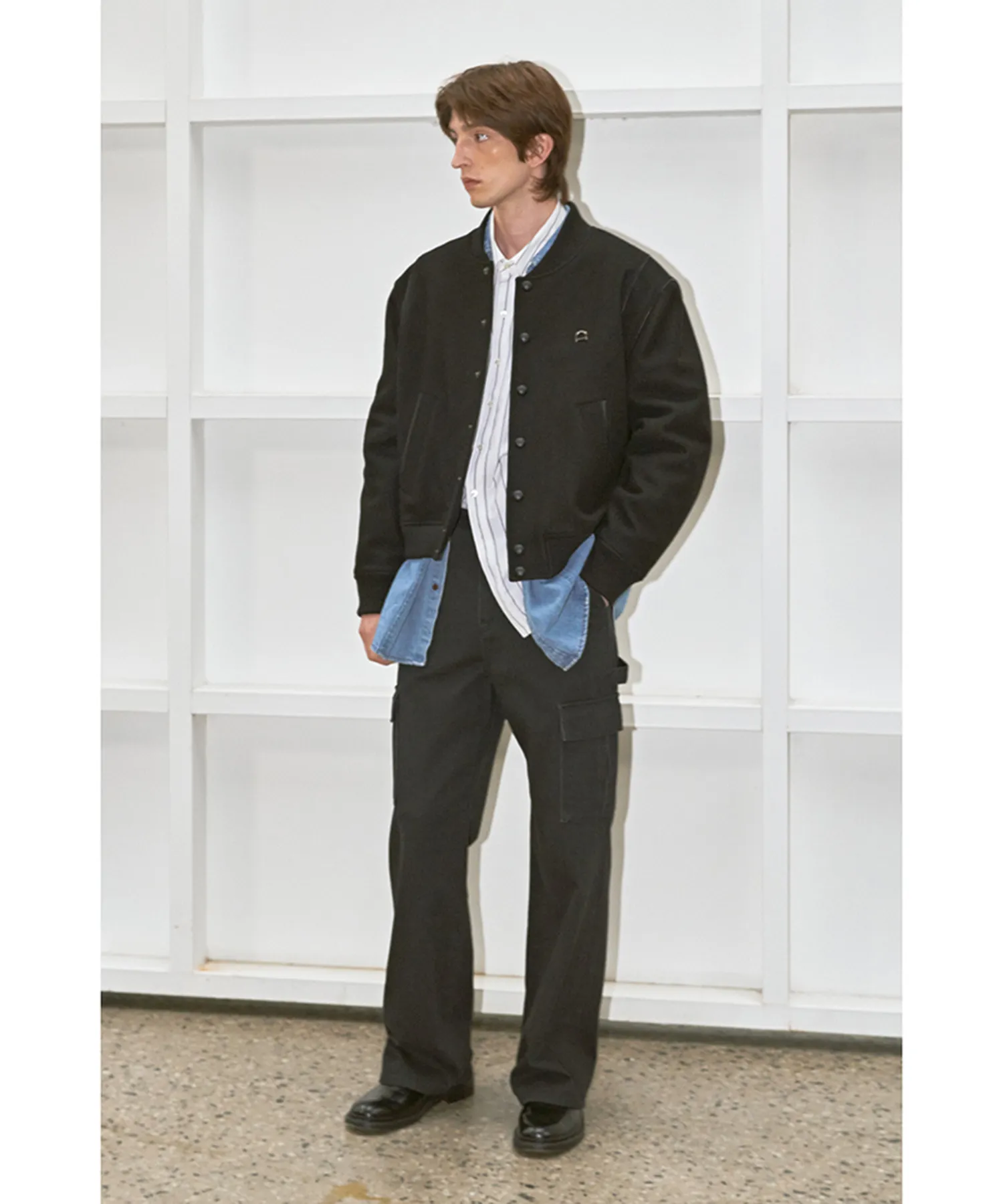 UNISEX WOOL VARSITY JACKET BLACK_M_UDJU3C101BK