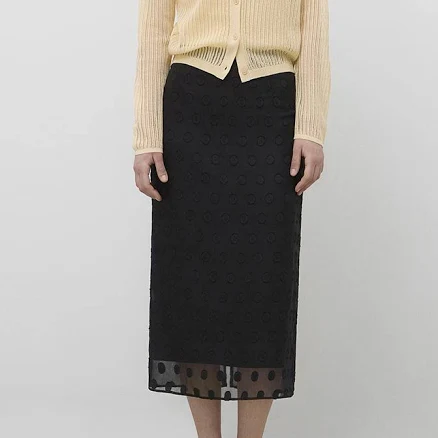 IT MICHAA Dot Sheer H-Line Skirt