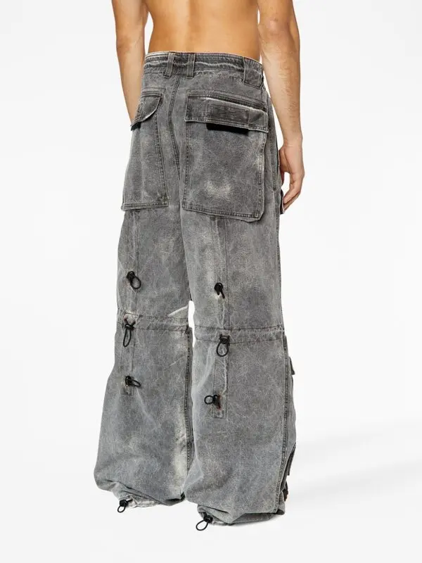Multiple-pocket Drawstring Jeans