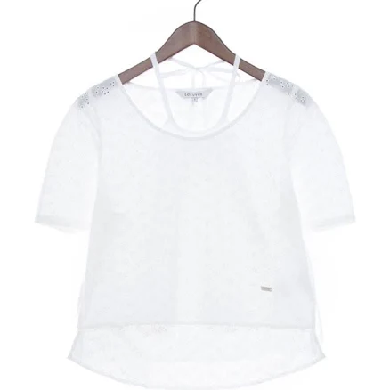 Loeuvre Halter Layered Eyelet Blouse