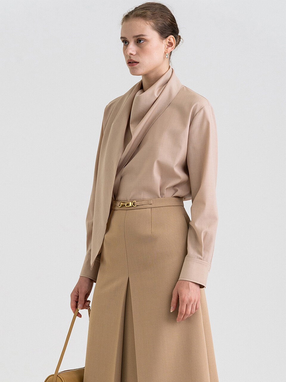 Draped Scarf Blouse_Cinnamon