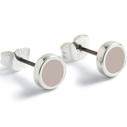 Carrie Elspeth Round Silver Stud Earrings