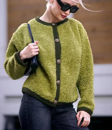 Boucle Knit Oversized Cardigan