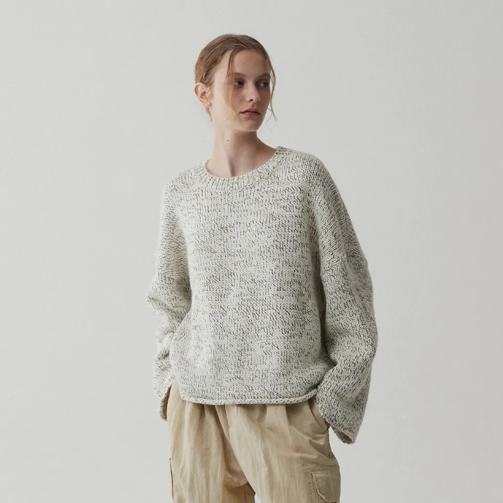 Mix Wool Alpaca Pullover - Ivory