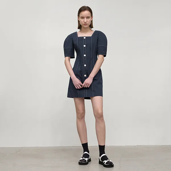 POINTED STITCH MINI DRESS(OP-6160)