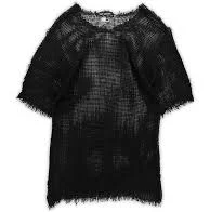 AW98 Raf Simons ‘Radioactivity’ Black Mesh Distressed T-Shirt