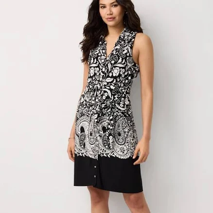 White House Black Market Petite Tie-Waist Shirt Dress
