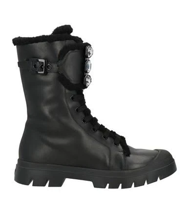 Roger Vivier Women's Walky Viv' Crystal-Embellished Calfskin Mid Boots