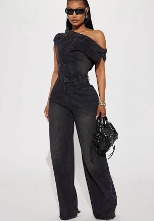 Fashion Nova Women's Dakota Denim Jumpsuit