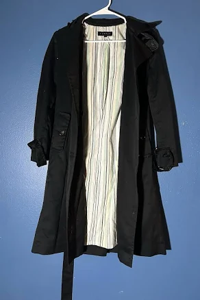 “studio Tomboy” Black Trench Coat, Size M, Korean Coat