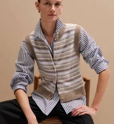 Me+em Women's Fairisle Jacquard Wool-Blend Vest