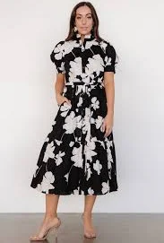 Loewe Button Dress | Black + Off White Floral