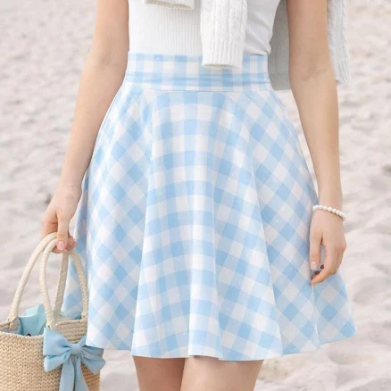 Gingham Check Plaid Skirt