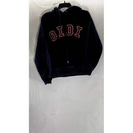 5252 By Oioi Unisex Dark Navy/red Patch Logo Casual Hoodie Sz S