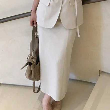 JJ JIGOTT Linen Belted H-Line Skirt