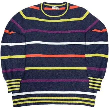 Terra & Sky Women's Plus Size Intarsia Balloon Sleeve Crewneck Sweater
